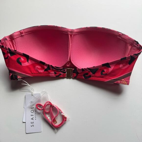 NWT SEAFOLLY ‘Atlantis’ Bikini Bandeau High Waist Swimsuit Size US 6 - Picture 4 of 4